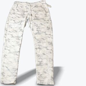 Bevy Flog Camo Jogger Designer Snow Camouflage Pants Size 24 Drawstring Waist